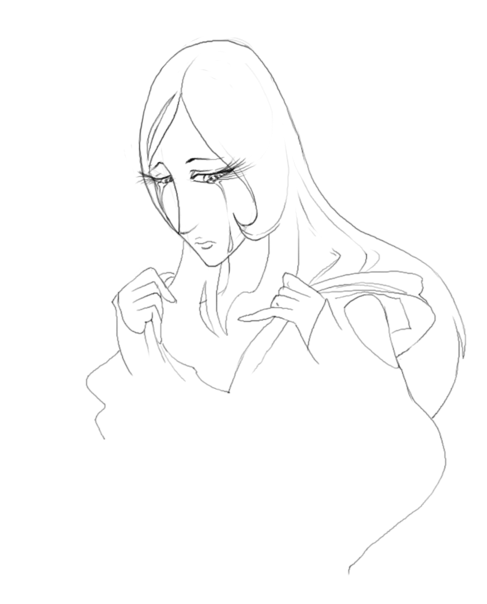 sirartwork:  some big blue sad girls.  one SIR-style and one (poorly) aping Leiji