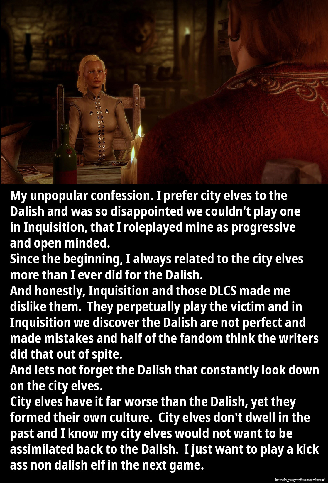 Dragon Age Confessions — CONFESSION: I'm replaying