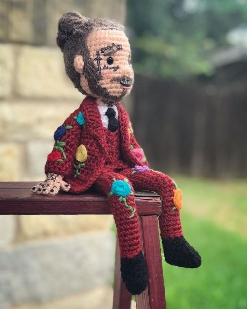 They grow up so fast My Posty doll turns one year old today! ☝️ @postmalone #craftyiscool #postmalon