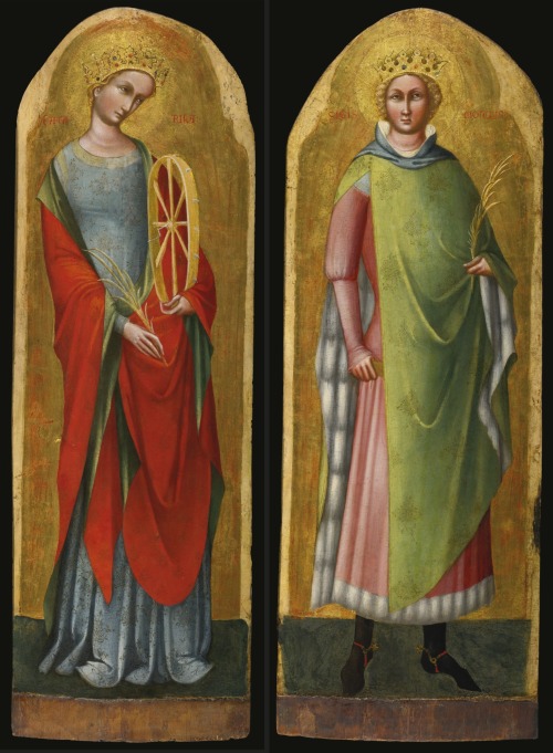St. Catherine of Alexandria and St. Sigismund of Burgundy by Lorenzo Veneziano, c. 1368