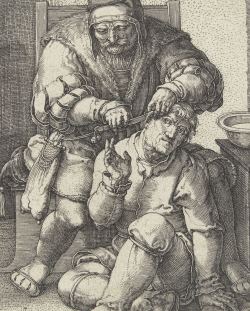 De chirurgijn (detail), by Lucas van Leyden, 1524