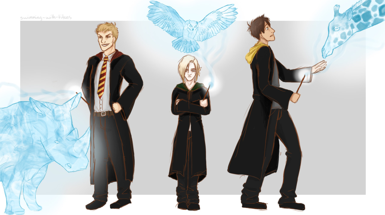 swimming-with-titans:  …So I saw thechosenchu and hdotk&rsquo;s Hogwarts AU