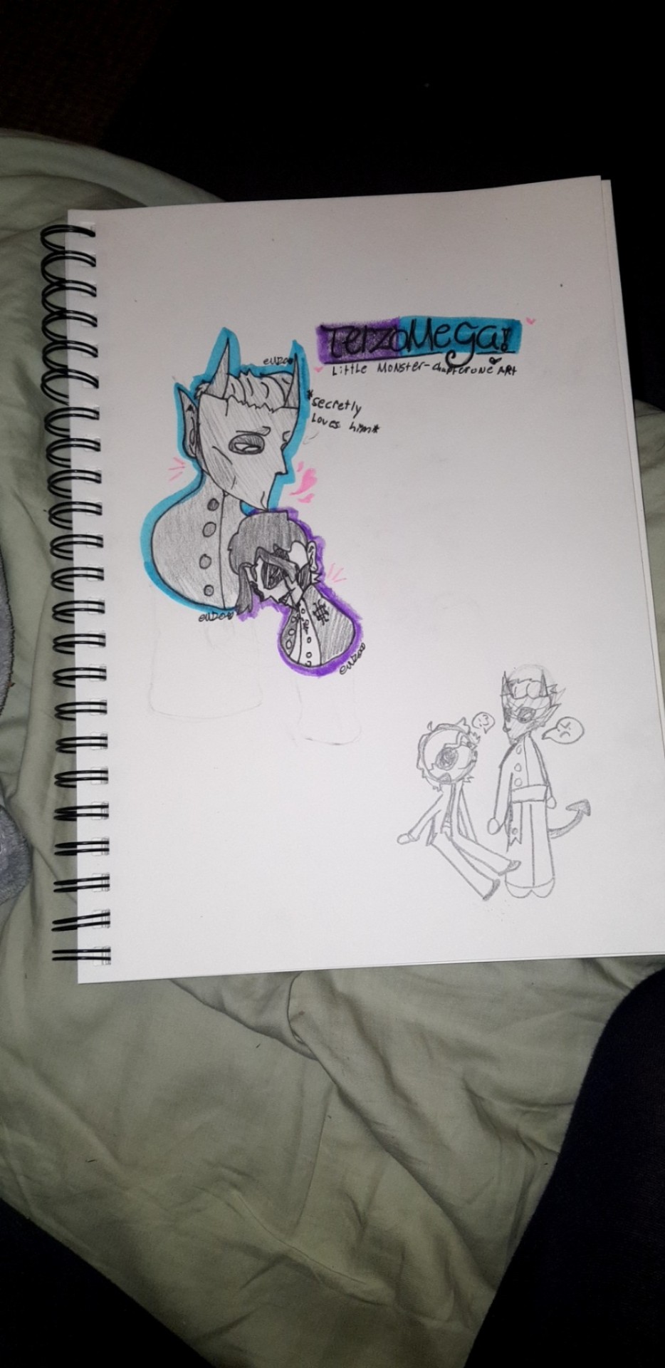 @puuuders The Scene Where Terzo Cries On Omega's Chest. Btw I Love Your Art Sm! It's A Bit Blurry, My