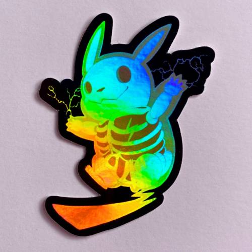 Holographic Skeleton Pokemon Stickers made by kawaiihandmaid