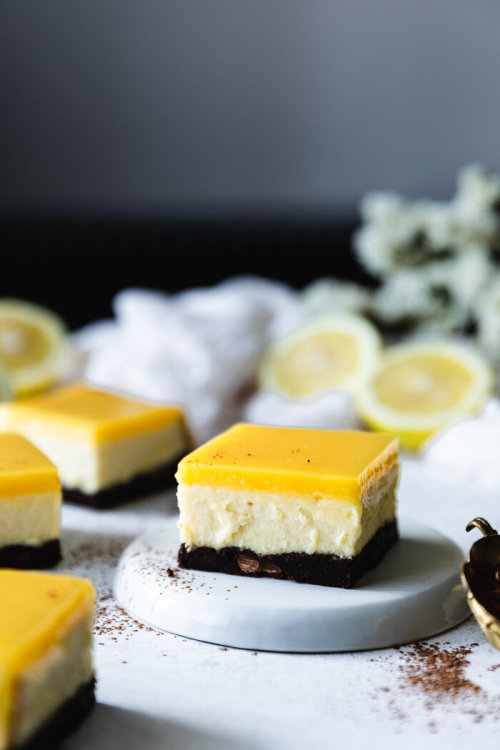 sweetoothgirl: Lemon Curd Brownie Cheesecake Bars