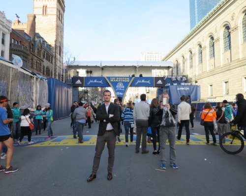 Boston Marathon weekend date.We happen to be around the finish line last weekend, and of course we t