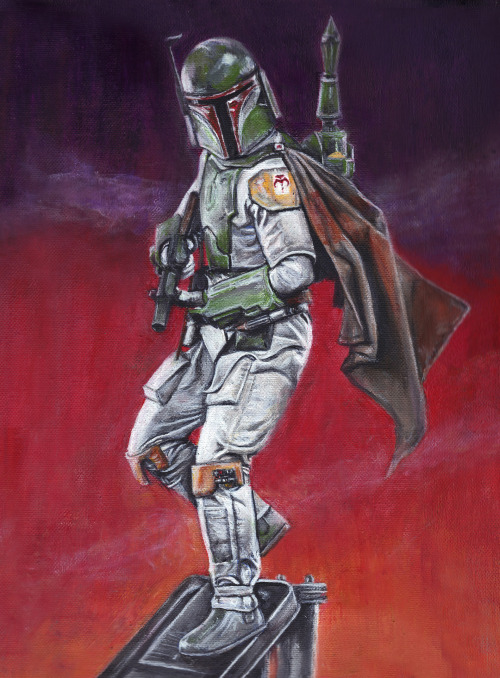 Finally finished a new acrylic painting! Boba Fett FTW! Thanks! :)