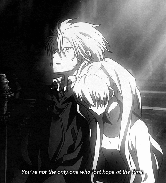 anime black and white king of despair gif
