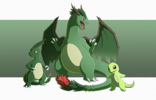 levo-art:Alternate Gen 1 Pokemon starters ヽ(‘ ∇‘ )ノJust getting some con prints ready c: