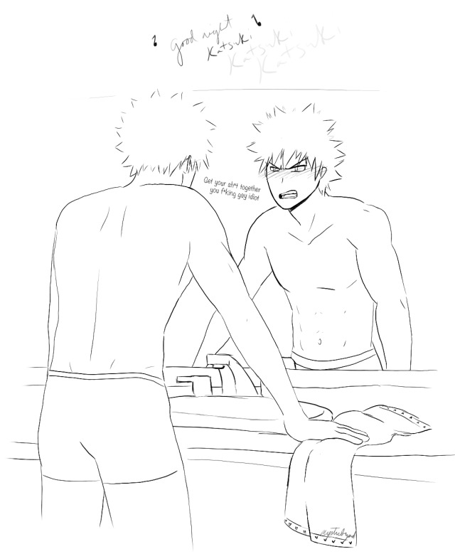baku can’t handle being called by his first name~~ *insert gay panic*scene is from Engraved in your Mind chapter 30! art by me, fic by @albino-ponybtw why are guys so hard to draw ;A; #engraved in your mind #kiribaku#mha#bnha#EiyM