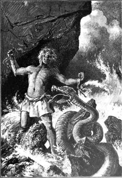oursoulsaredamned:  Loki breaks free at the onset of Ragnarök (by Ernst H. Walther, 1897)