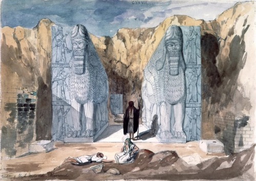 deathandmysticism:Frederick Charles Cooper, Winged bulls of Nimrud, Assyria, 19th century