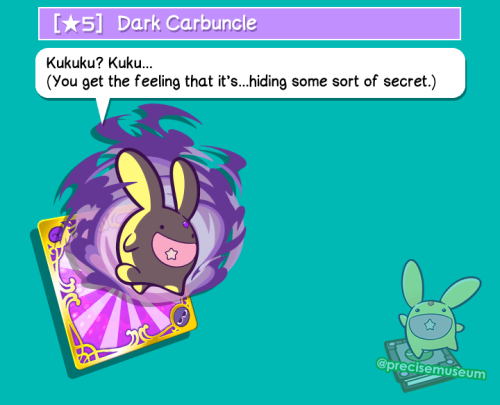 ☆5 Dark Carbuncle A mysterious creature that is always at Arle&rsquo;s side. However, something see