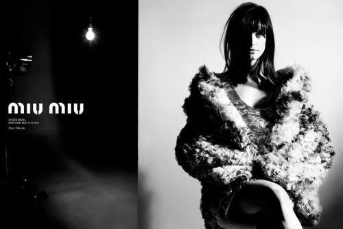 Steven Meisel shot Stacey Martin for Miu Miu’s A/W 2014 campaign, which was inspired by cinema
