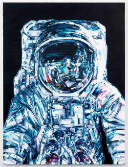 culturenlifestyle:  Stunning Space-Inspired Paintings by Michael Kagan Brooklyn based artist  Michael Kagan composes stunning large-scale paintings, which pay homage to everything related to astronauts. Depicting space stations, spacesuits, and rocks