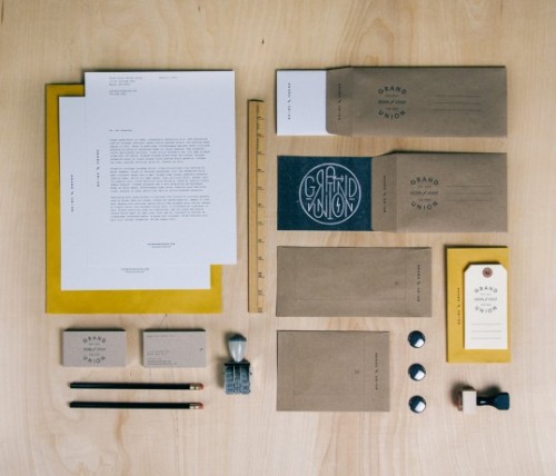 Vintage grunge looks great on this stationery set design by Justin Crutchley