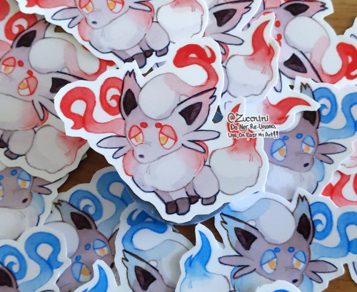 Watercolor Hisuian starters + Zorua.These are currently available as random freebie stickers for any