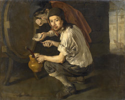 Giacomo Antonio Melchiorre Ceruti (Il Pitocchetto), Two Boys Drinking Wine, 18th century