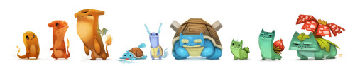 dotcore:  Kanto Starters.by Cryptid Creations. 
