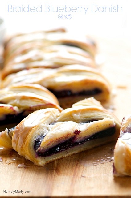 Braided Blueberry Danish with Mocha Glaze