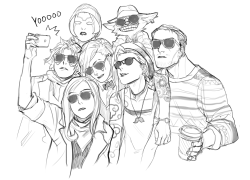 enforcervi:  suqling:  100th post on tumblr! I enjoyed my time here since December, thank you followers and friends for the fun times! For some reason I couldn’t help thinking that the Piltover crew would be the hipsters of League, being so progressive