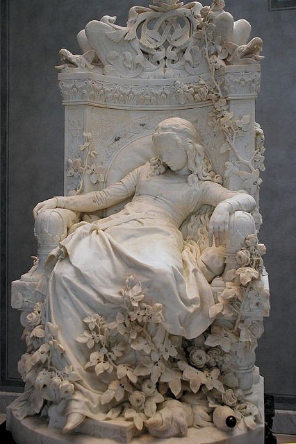 themagicfarawayttree:  Sleeping Beauty, 1878 ~ Ludwig Sussmann Hellborn (German sculptor, painter, 1828-1908) 