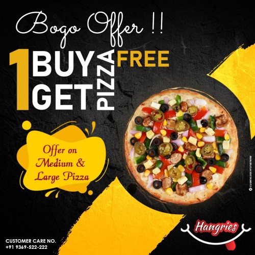 Wow!!Wednesday today. Buy one🍕Get one🍕 free.Offer valid on a medium and large pizza.Call for more enquires +91-9369-522-222#hangries #restaurant #foodie #foodforlife #deliciousfood #chinese #italian #pizza #buy1get1free #bogo 