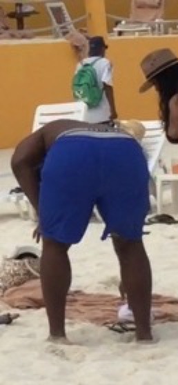 tmckenzie85:  Sexy Thick man on the beach in Cancun, Mexico…he was definitely an attention getter. 