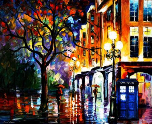 nathanielemmett:  I have seen these separate before, but I wanted to put the three together: Leonid’s paintings with the TARDIS brilliantly photoshopped in. I would hang one of these in my living room without any hesitation! 