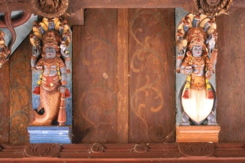 Matsya and Kurma avataras,Chali Narayanapuram Temple , Kerala