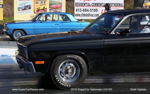 jacdurac:   1973 Duster 340 uses its small block to push it into the 11.7’s on stock  size bias ply tires and through factory correct iron manifolds.   