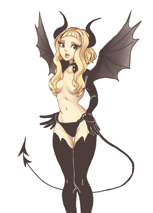 sasakis-thighs: based on my gaia avi right now. i’ve been keeping the face, hair, and wings/horns/t