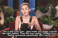 :  Ellen scares Miley 