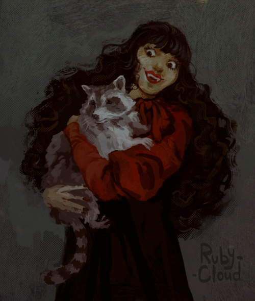 ruby-cloud: Nadja with a raccoon 🤝 Nandor