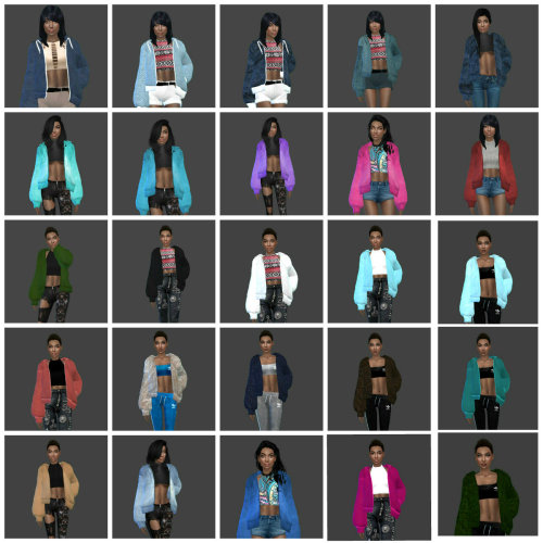 teenageeaglerunner:  My Hood Jacket Recolor || Look here  The Original Mesh is from Sims4 Marig