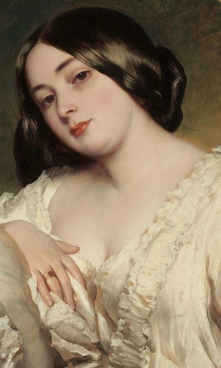 jacquelinethings: Franz Xaver Winterhalter (1805-1873) Portrait of a lady (detail)