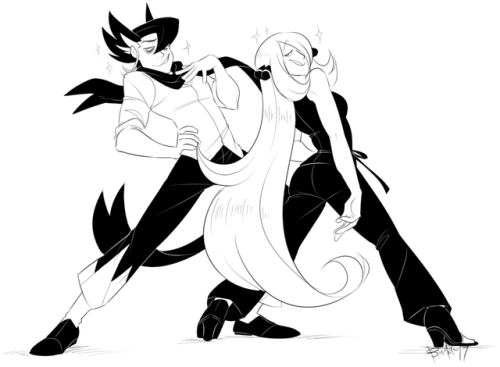 bechnokid:I felt like drawing some particularly fabulous goth parents.