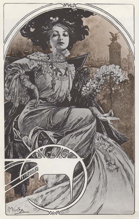 giltclasps: Design for poster Paris 1900 and a frontispiece for Cocorico(1898), both by Alphons