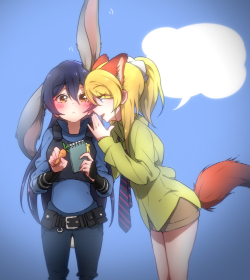 futon-blanket:  “ MARRY ME ” Watched Zootopia last Friday and it just reminded me of Eri and Umi. ( 