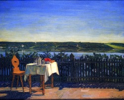 dappledwithshadow:  Coffee Table on Lake StarnbergWilhelm Trübner - 1909 Staatliche Kunsthalle Karlsruhe (Germany)	Painting - oil on canvas Height: 62 cm (24.41 in.), Width: 76.5 cm (30.12 in.)  