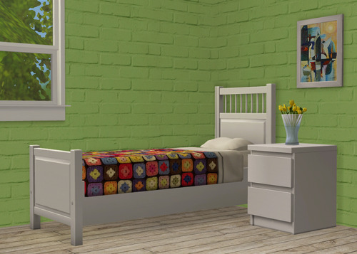 I did not resist when I saw this set of brick wallpapers for TS4! I did some recolors (22 colors by 