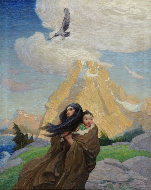 N.C. WYETH Song of the Eagle That Mates with the Storm Oil on Canvas45″ x 37″