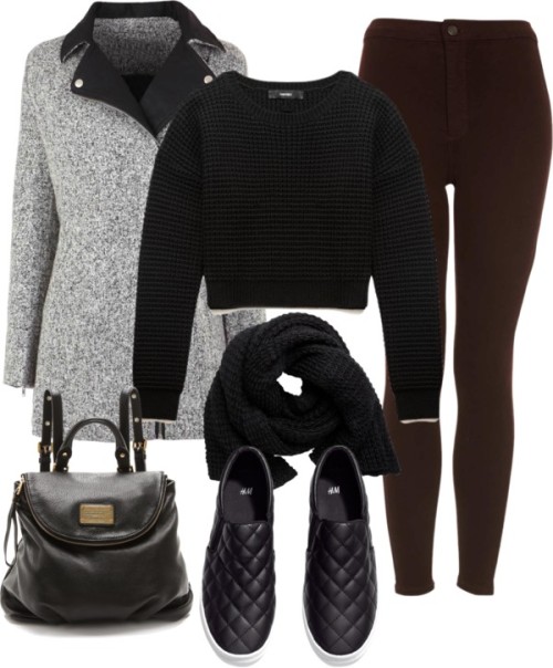 Untitled #550 by adrianne21 featuring MARC BY MARC JACOBSForever 21 long sleeve sweater / Wool coat,