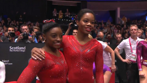 wats-good-gabby:  WHEN WAS THE LAST TIME TWO AMAZING BLACK GIRLS WON THE TOP SPOTS AT THE GYMNASTICS WORLD CHAMPIONSHIPS? HINT: ITS THE FIRST AND I AM SO PROUD OF SIMONE BILES AND GABBY DOUGLAS FOR CONTINUING TO MAKE HISTORY!  