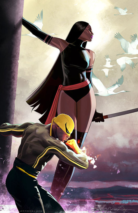 bisexualemmafrost:  Psylocke and Iron Fist by Jeff Dekal. 