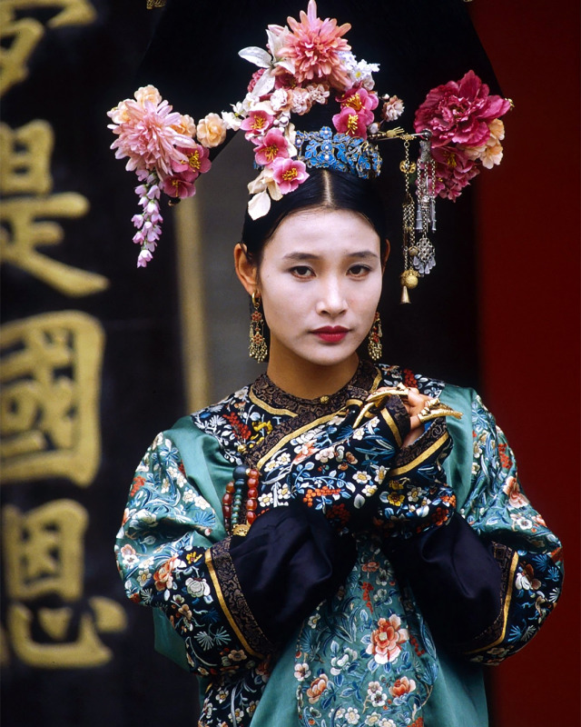 Joan Chen on the set of 'The Last Emperor