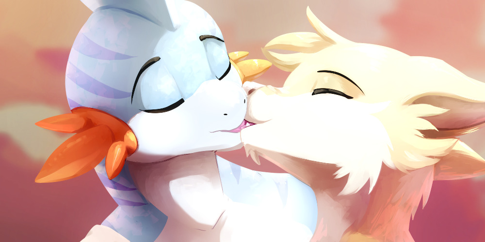 mudkipz9:  Happy Valentines Day &lt;3 Art done by blitzdrachin   Omg you two