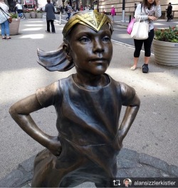 theblerdgurl:  This is kinda awesome. #wonderwoman . . . . Repost from @alansizzlerkistler @TopRankRepost #TopRankRepost A Brooklyn resident named Don Phelps added this lovely touch to the Fearless Girl of Wall Street. #WonderWoman . . . #theblerdgurl