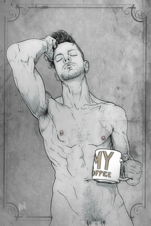baddognobiscuit:   Portrait of the porn model, Cory Kane  by myself