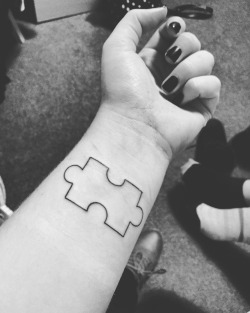 a-mong-among-mingers: So today I got my first tattoo. Nothing extravagant, just the outline of a puzzle piece. It’s my way of paying homage to the band that have got me through so much.   Biffy Clyro’s album, “Puzzle” is my favourite album in